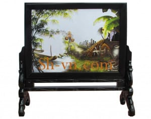 乡村风景画手工刺绣＝可愛的故鄉　2206＝SHVN 2206 - 30cm x 40cm.